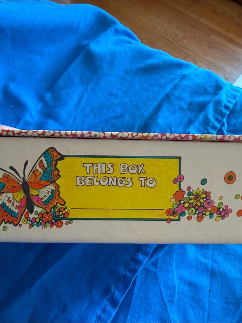 Vintage 'My School Things' Decorative Trinket Box - Colorful Floral Illustration